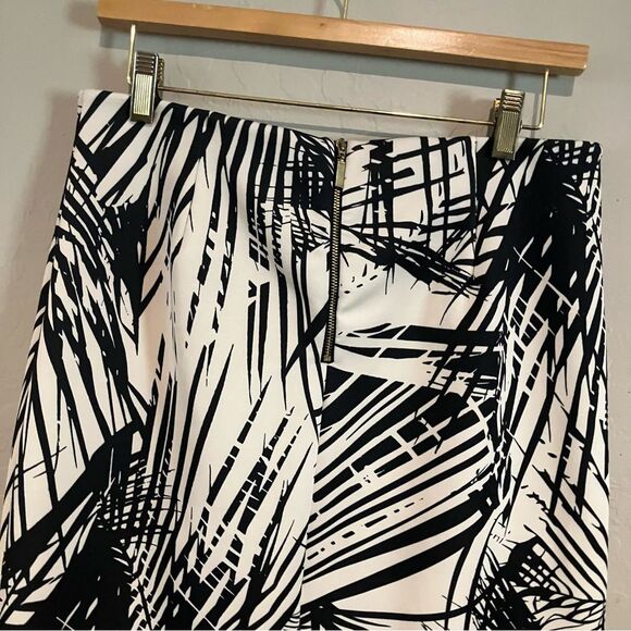 Vintage db Established 1962 Black White Palm Print Stretch Pencil Skirt Sz M - Picture 8 of 11
